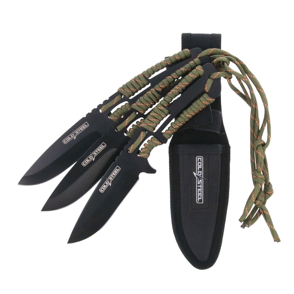 Image of THROWING KNIVES WITH PARACORD HANDLE - 3 PACK WITH SHEATH