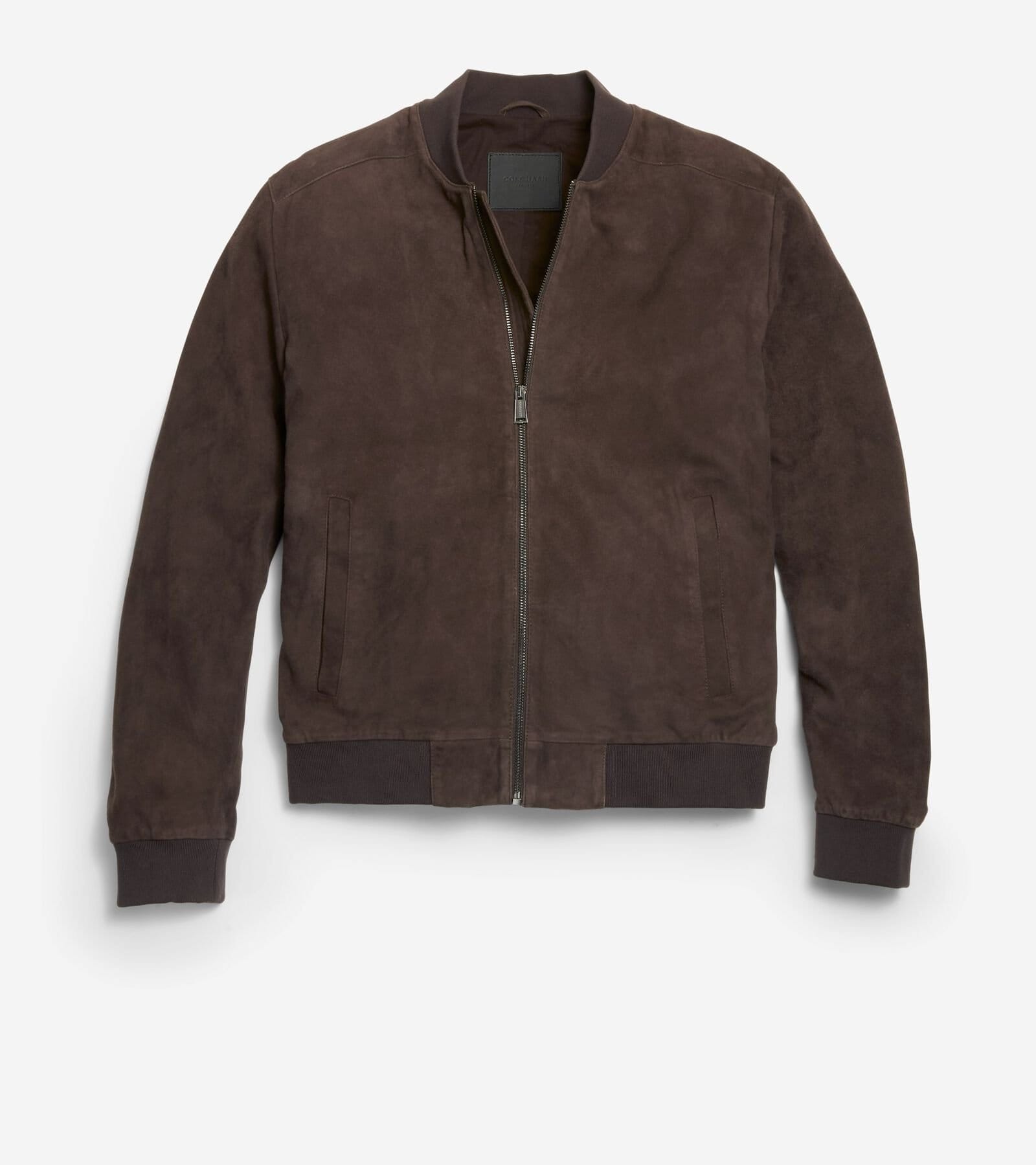 Cole Haan Zip Front Suede Jacket