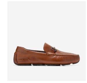 Mens Grand Laser Bit Driving Loafers in British Tan