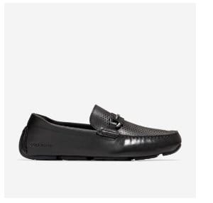 Mens Grand Laser Bit Driving Loafers in Black