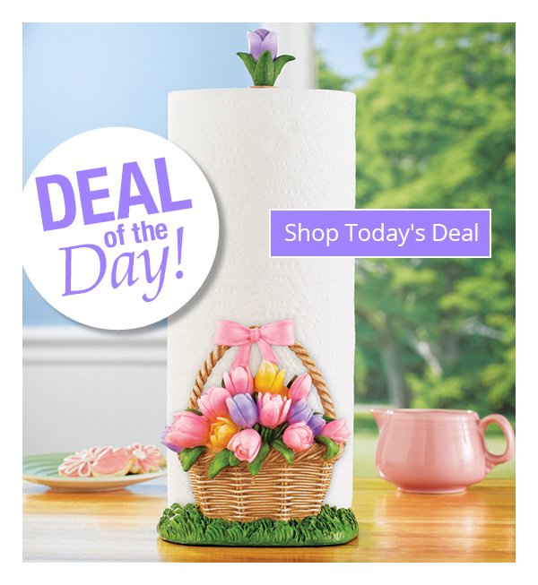 Hand-Painted Tulip Basket Paper Towel Holder