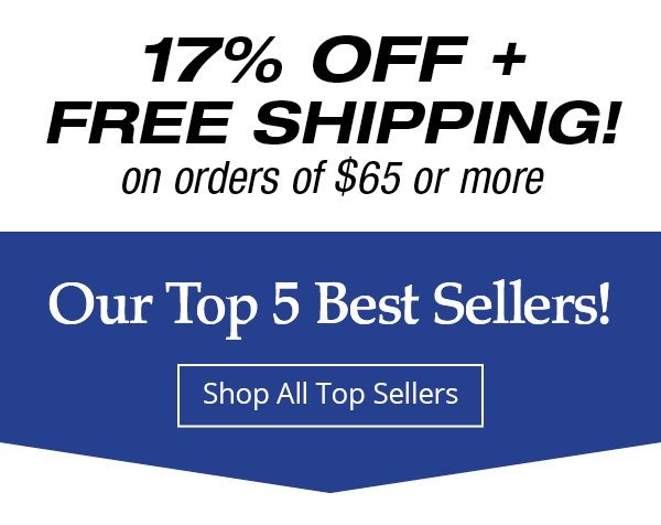 Best Sellers +17% off Free Shipping on \\$65+