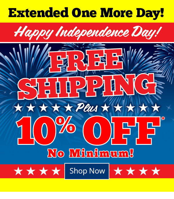 Extended One More Day! Happy Independance Day! Free shipping + 10% off