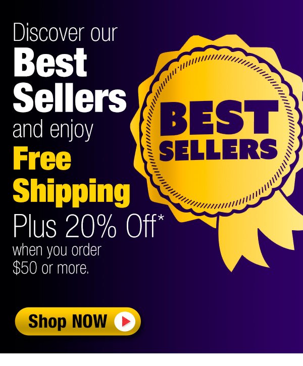 Discover our Best Sellers and Enjoy Free Shipping + 20% off