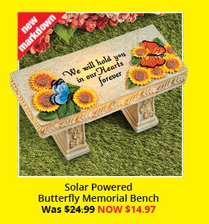 Solar Powered Butterfly Memorial Bench