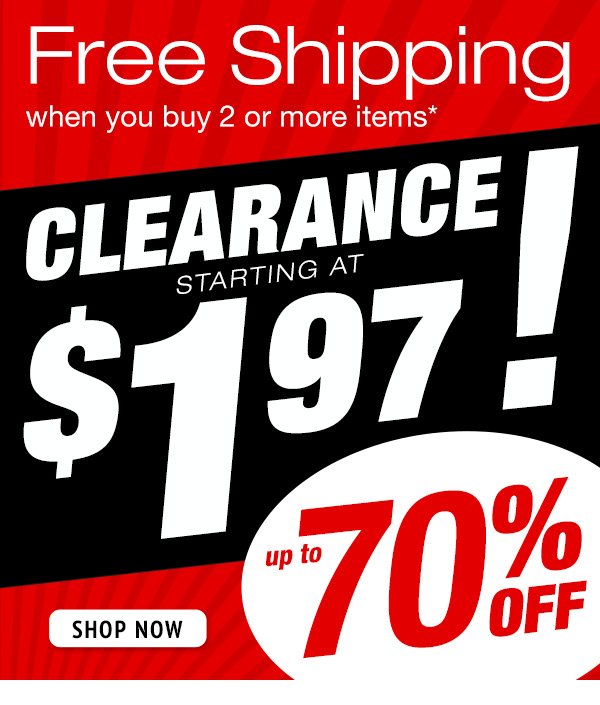 Clearance Starting at \\$1.97 