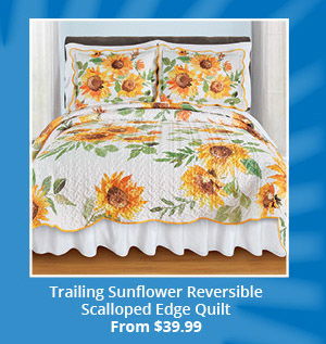 Trailing Sunflower Reversible Scalloped Edge Quilt