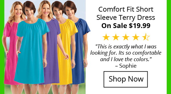 Comfort Fit Short Sleeve Terry Dress