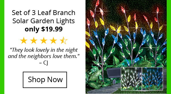 Leaf Branch Solar Garden Lights - Set of 3