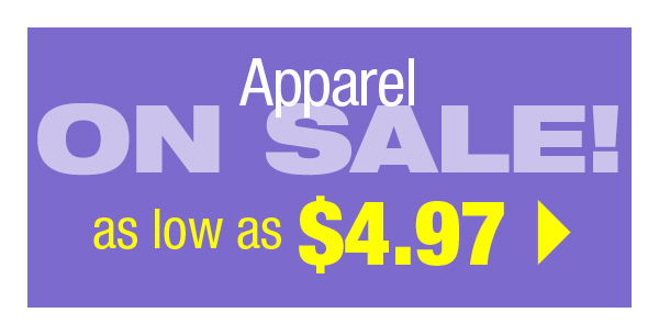 Apparel On Sale as low as \\$4.97