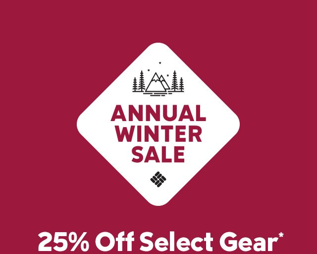 Winter Sale twenty five percent off select gear.