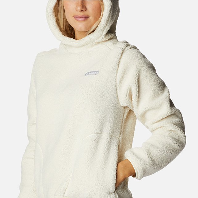 Women's white fleece hoodie