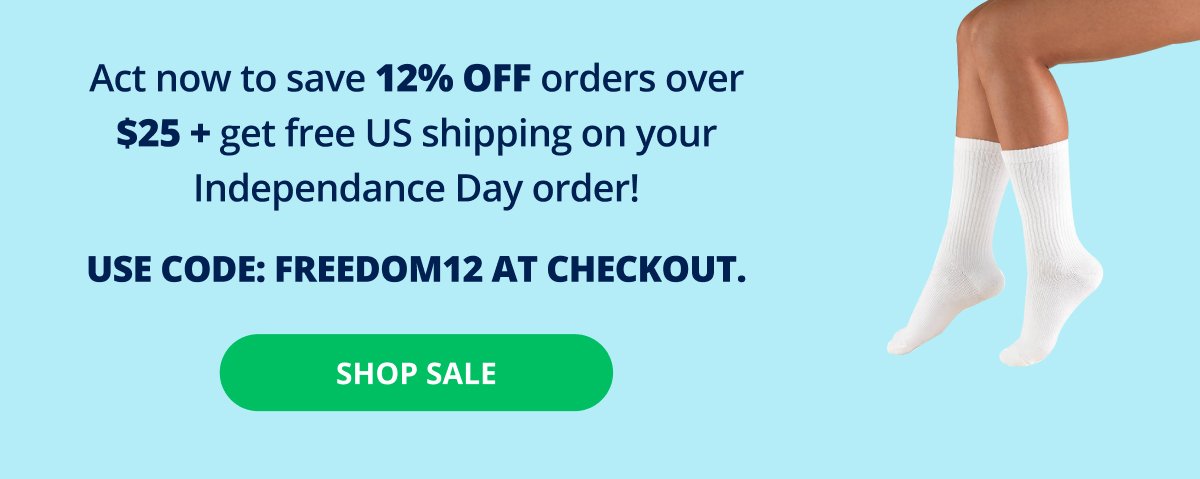 Act now to save 12% OFF orders over \\$25 + get free US shipping on your Independance Day order! Use code: FREEDOM12 at checkout. → SHOP SALE