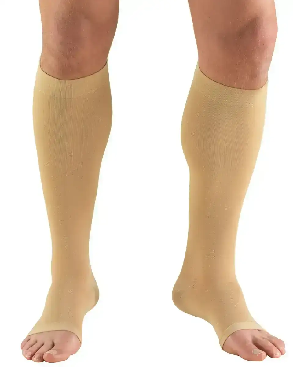 Image of Truform Classic Medical Open Toe Knee High Silicone Dot Top 30-40 mmhg