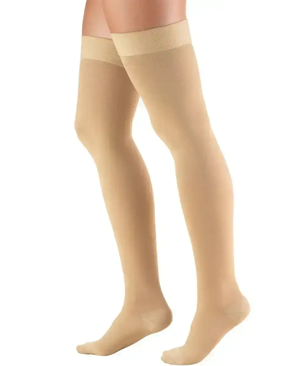 Image of TRUFORM Classic Medical CLOSED TOE Thigh Highs Silicone Dot Top 15-20 mmHg