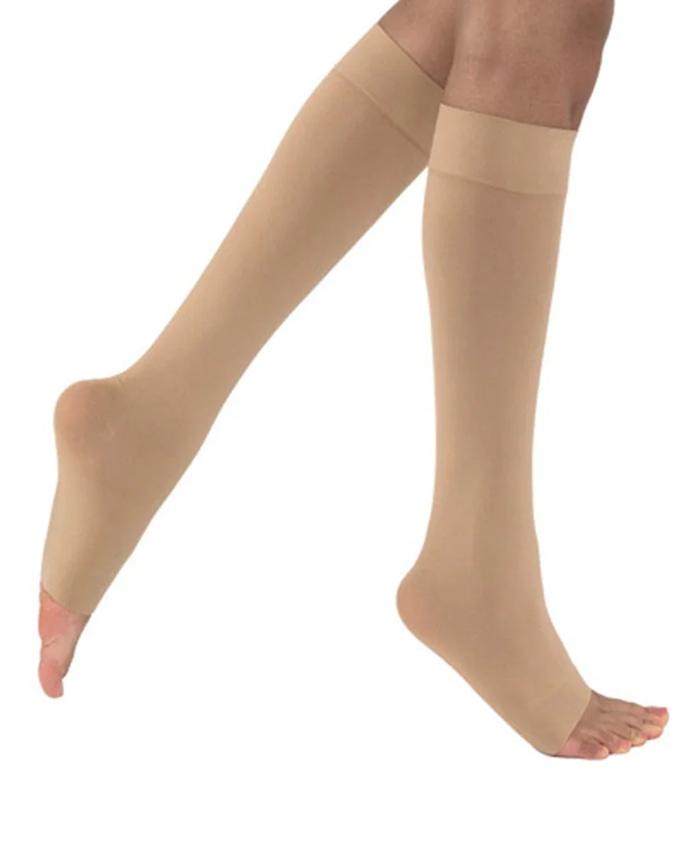 Image of TRUFORM Women's LITES OPEN TOE Knee High Support Stockings 15-20 mmHg