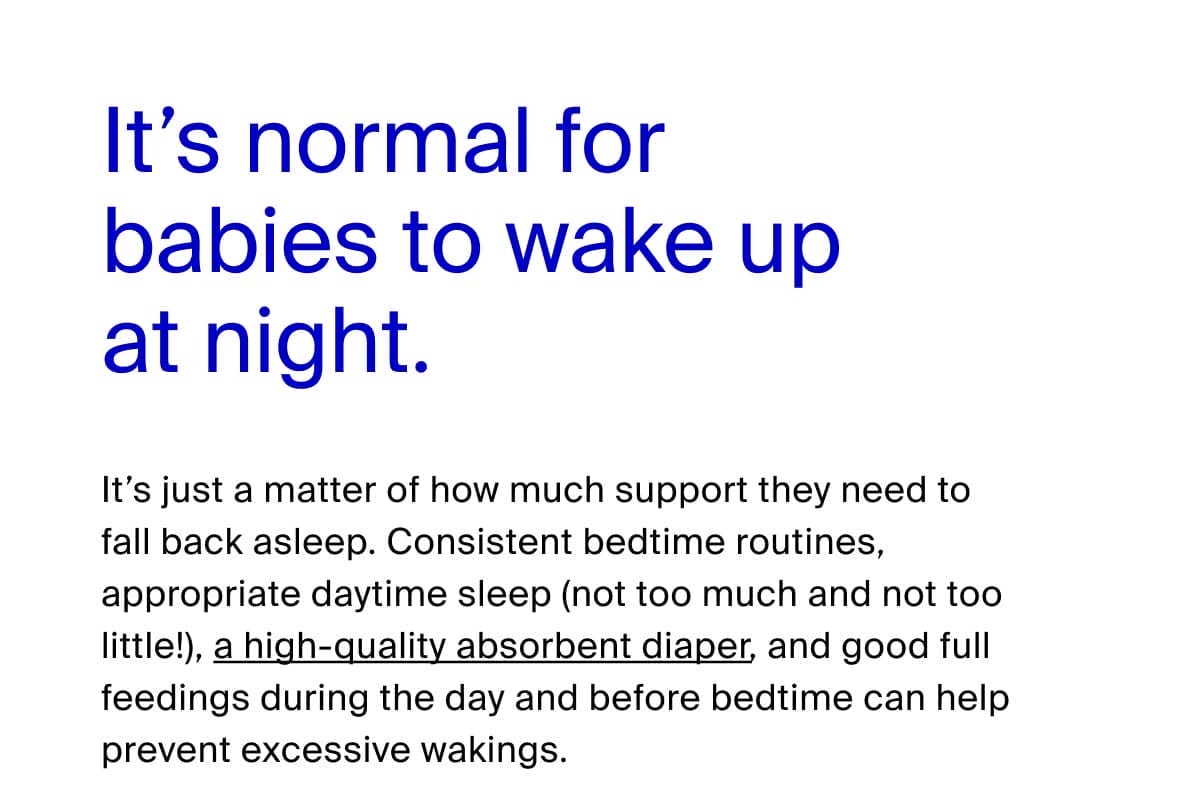 It's normal for babies to wake up at night.