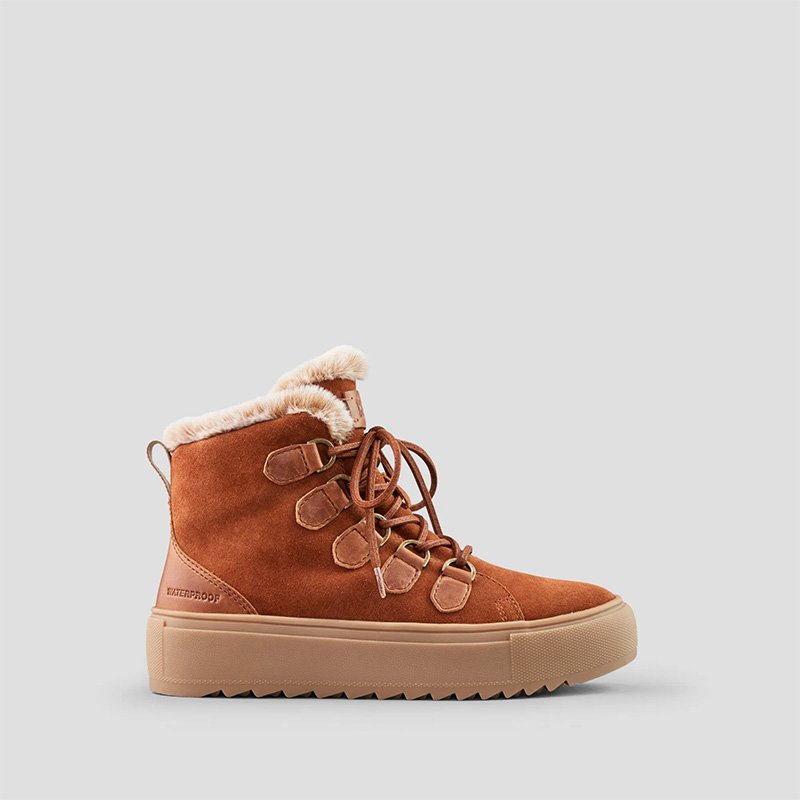 Avril Suede and Leather Waterproof Winter Boot Tobacco-Butternut