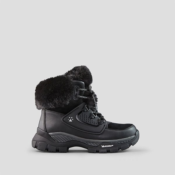 Union Leather and Suede Waterproof Winter Boot with PrimaLoft® and soles by Michelin in Black