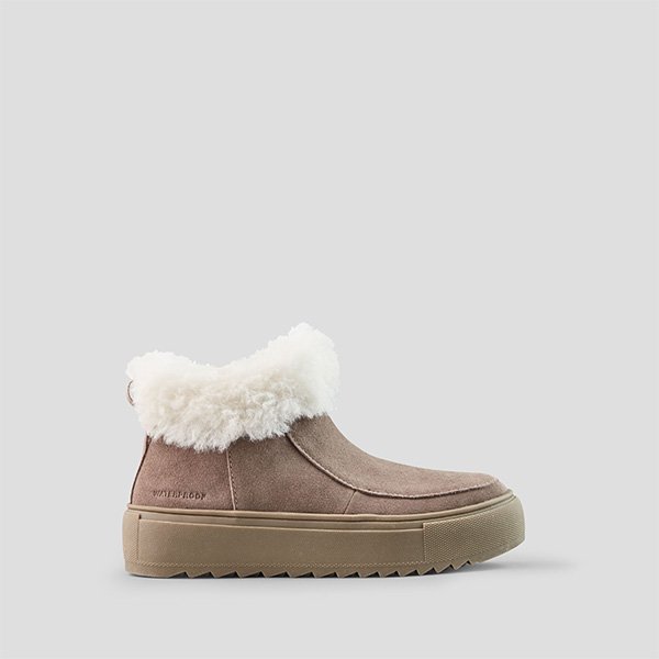 Amour Suede Waterproof Winter Bootie in Almond