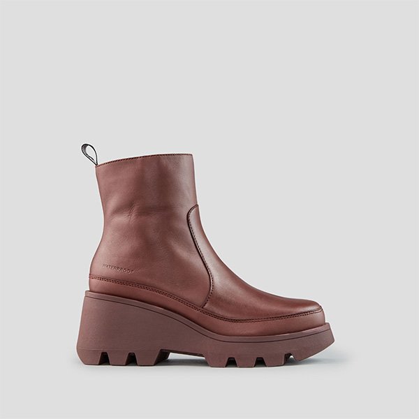 Villa Leather Wedge Waterproof Boot with PrimaLoft® in Chianti