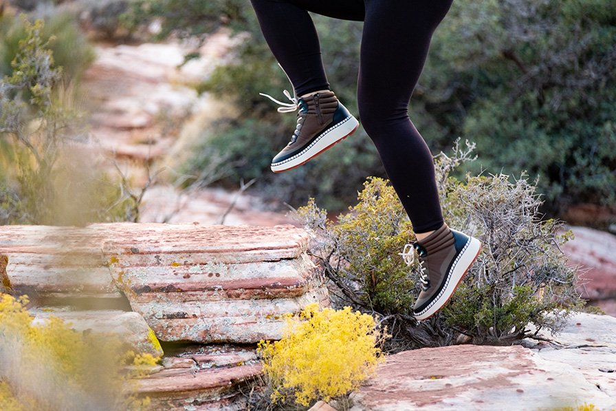 Savant Luxmotion Nylon and Leather Waterproof Sneaker in Loden