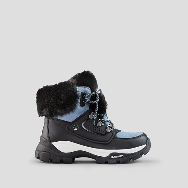Union Leather and Suede Waterproof Winter Boot with PrimaLoft® and soles by Michelin in Denim
