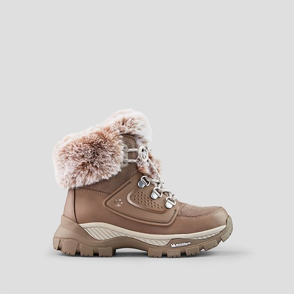 Union Leather and Suede Waterproof Winter Boot with PrimaLoft® and soles by Michelin in Almond