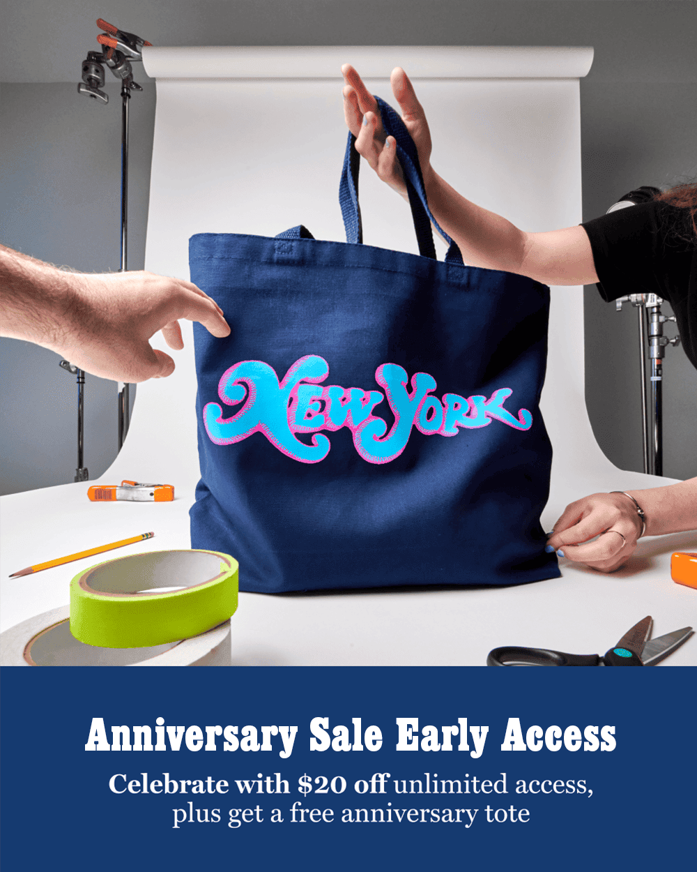 Anniversary Sale Early Access: Celebrate with \\$20 off unlimited access, plus get a free anniversary tote