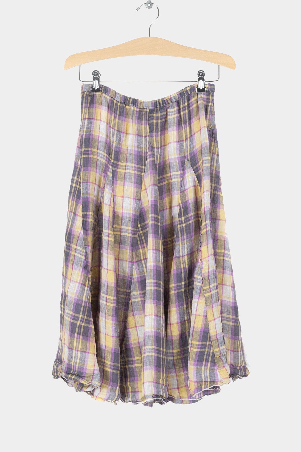 Yarn Dyed Linen Checkered Skirt