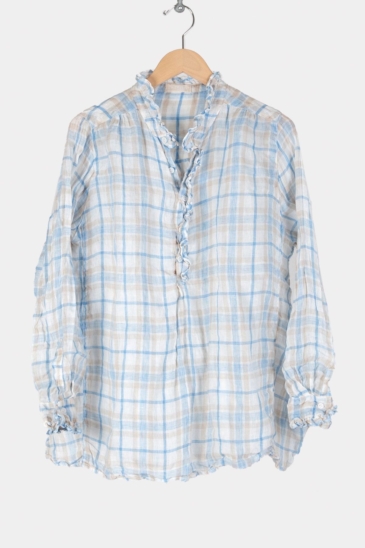 Yarn Dyed Linen Checkered Shirt