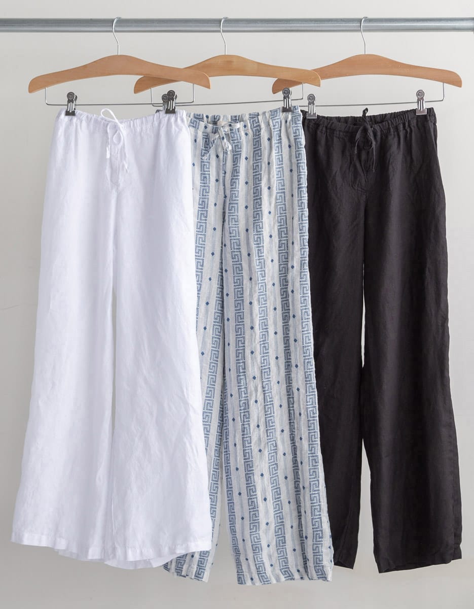 Rack of linen pants