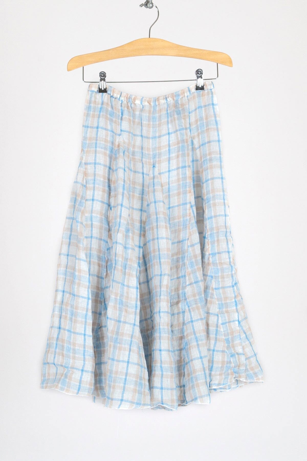 Yarn Dyed Linen Checkers Skirt