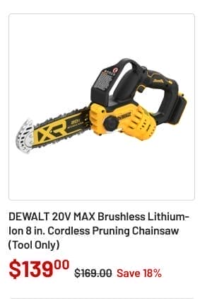 DEWALT 20V MAX Brushless Lithium-Ion 8 in. Cordless Pruning Chainsaw