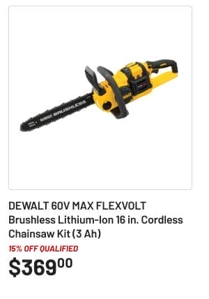 Dewalt 60V MAX FLEXVOLT Brushless Lithium-Ion 16 in. Cordless Chainsaw Kit