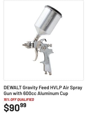 Dewalt Gravity Feed HVLP Air Spray Gun with 600cc Aluminum Cup