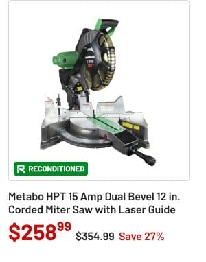 Metabo HPT 15 Amp Dual Bevel 12 in. Corded Miter Saw with Laser Guide