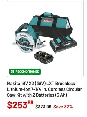 Makita 18V X2 LXT Lithium-Ion (36V) 5 Ah Brushless Cordless 7-1/4 in. Circular Saw Kit