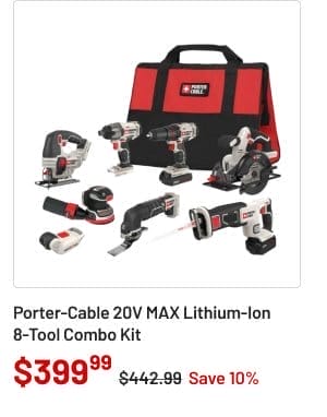 Porter-Cable 20V MAX Lithium-Ion 8-Tool Combo Kit