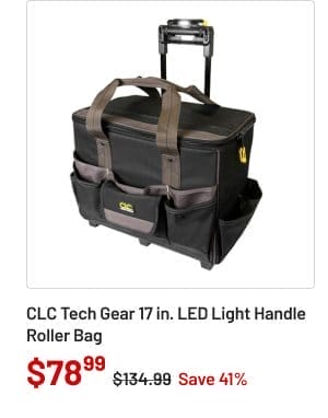 CLC Tech Gear 17 in. LED Light Handle Roller Bag