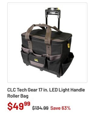 CLC Tech Gear 17 in. LED Light Handle Roller Bag