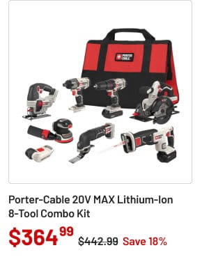 Porter-Cable 20V MAX Lithium-Ion 8-Tool Combo Kit