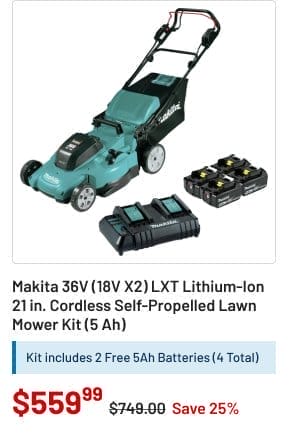 Makita LXT Lithium-Ion 21 in. Cordless Self-Propelled Lawn Mower Kit