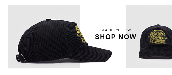 GENTLEMEN'S CLUB HAT - CORD (BLACK/YELLOW)