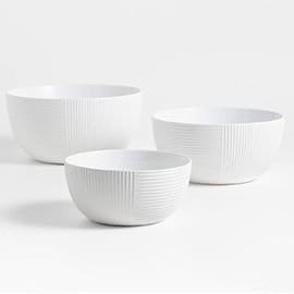 Hanno White Ceramic Mixing Bowls, Set of 3