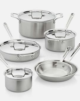 All-Clad® d5® Brushed Stainless Steel 10-Piece Cookware Set
