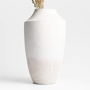 Slope 17” White Ceramic Vase