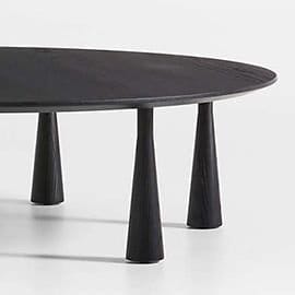 Repaso Ebonized Ash Wood Round Coffee Table