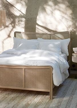 Fields Cane and White Oak Wood Bed