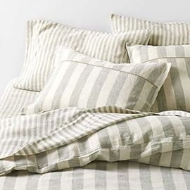 New Natural Linen Cabana Stripe Duvet Cover